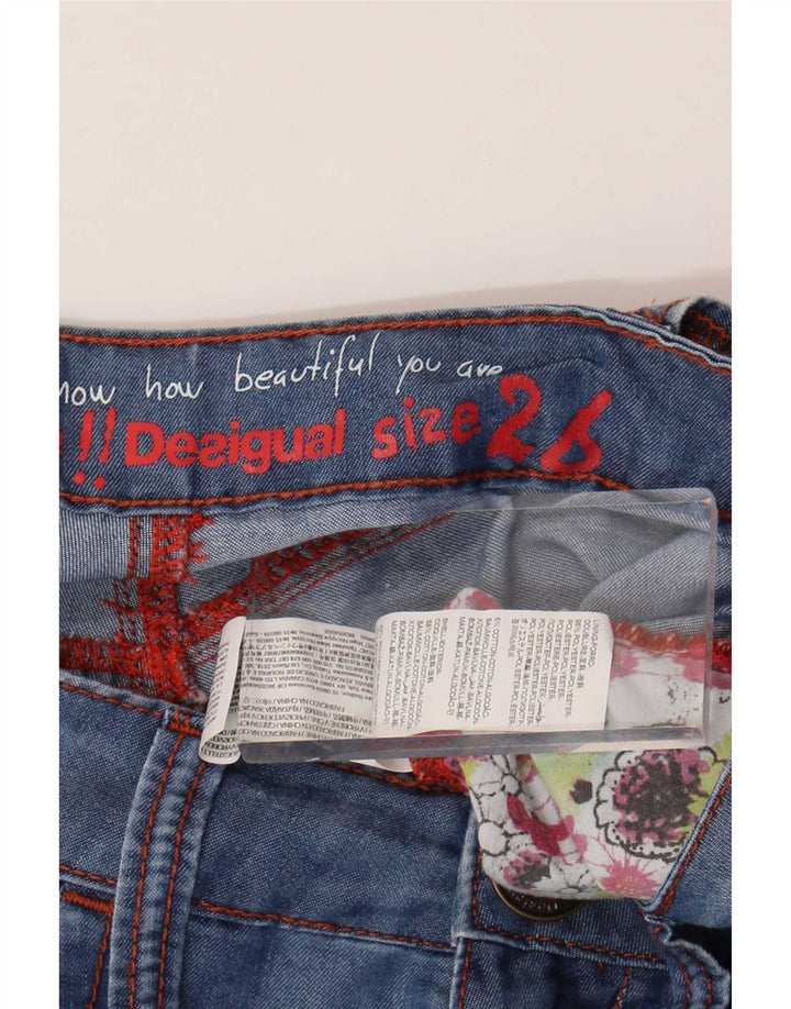 Pantaloni harem cu grafic pentru femei Desigual W26 L20 poliester cu flori albastru