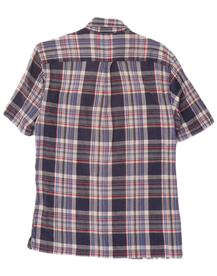 Cămașă cu mânecă scurtă pentru bărbați EDDIE BAUER, bumbac cu carouri albastru mediu