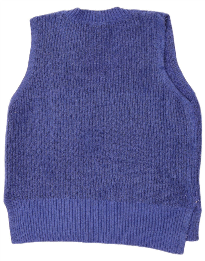 Marks & Spencer Womens Vest Tank Top UK 16 Large Blue Poliester