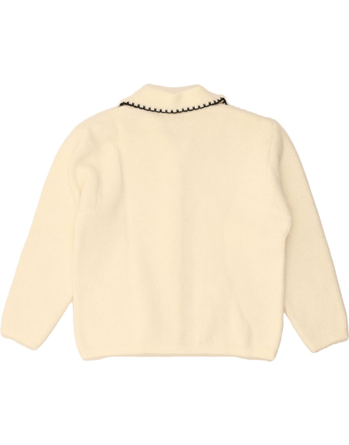 DRALON Womens Cardigan Sweater EU 42 Large White Vintage Dralon and Second-Hand Dralon from Messina Hembry 