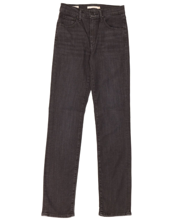 Blugi drepti cu talie mare Levi's 724 pentru femei L26 L32 Lyocell negri