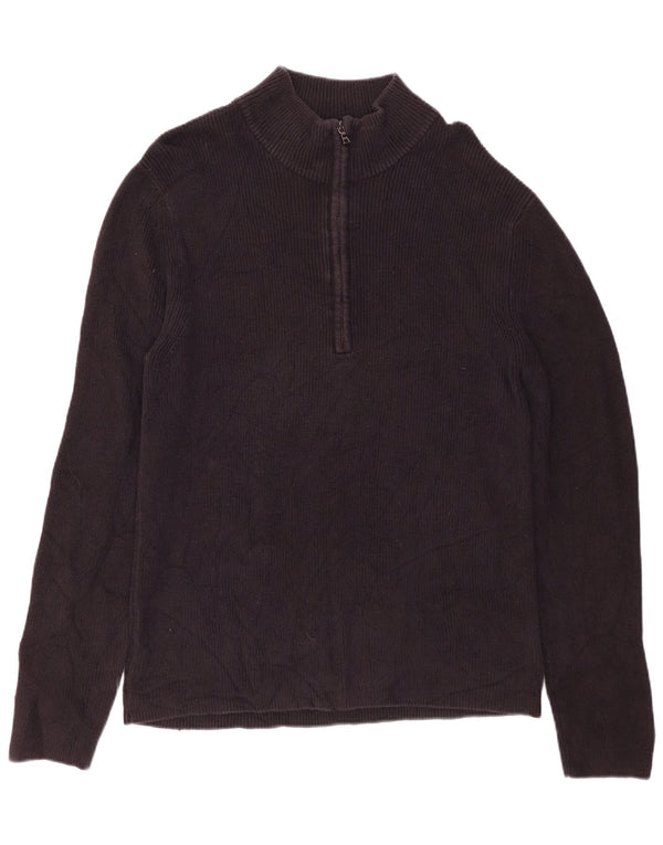 Pulover CALVIN KLEIN pentru bărbați, cu fermoar și gât, bumbac negru XL