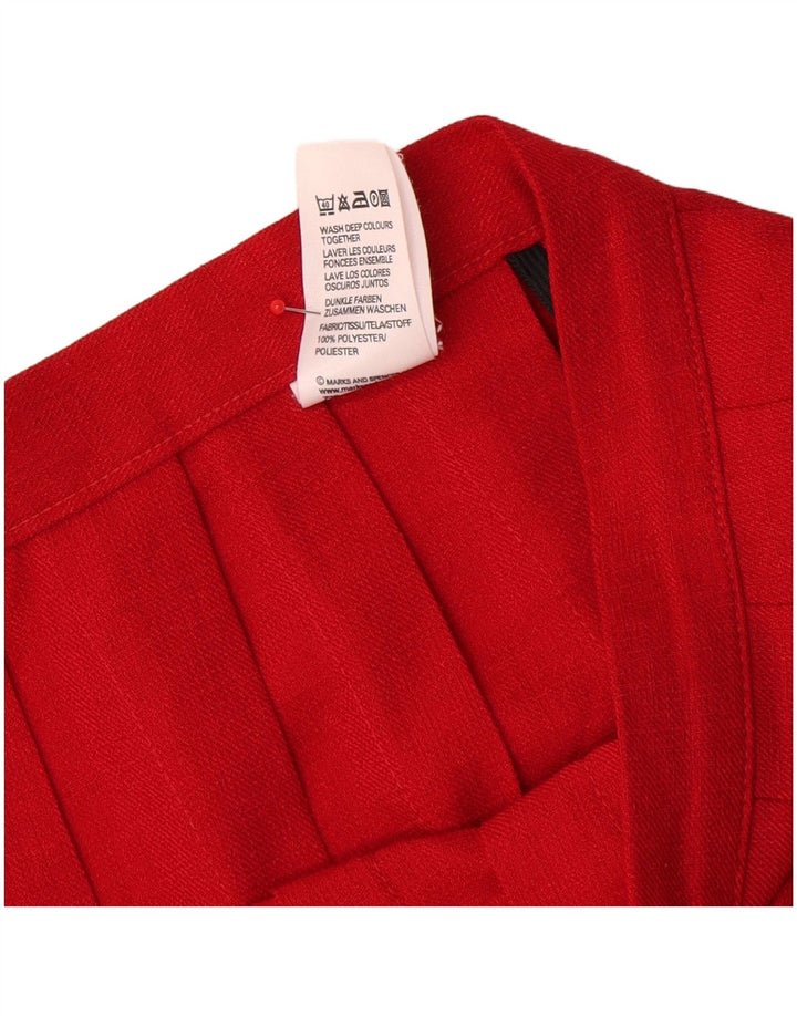 Fusta plisată cuțit pentru femei Marks & Spencer UK 16 Large W32 Poliester roșu