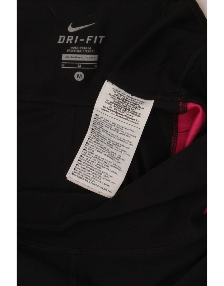 Leggings capri Nike Dri Fit pentru femei UK 14 Medium Black Colorblock Poliester