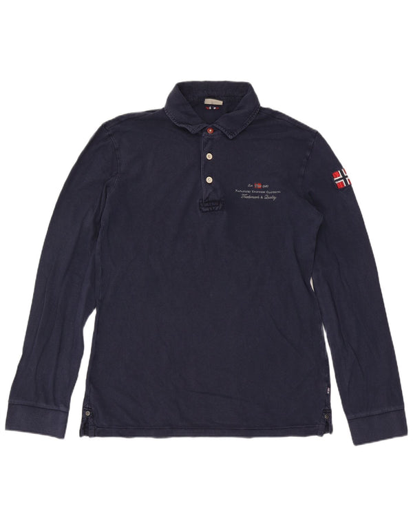 Tricou polo cu mânecă lungă Napapijri pentru bărbați, mare bleumarin