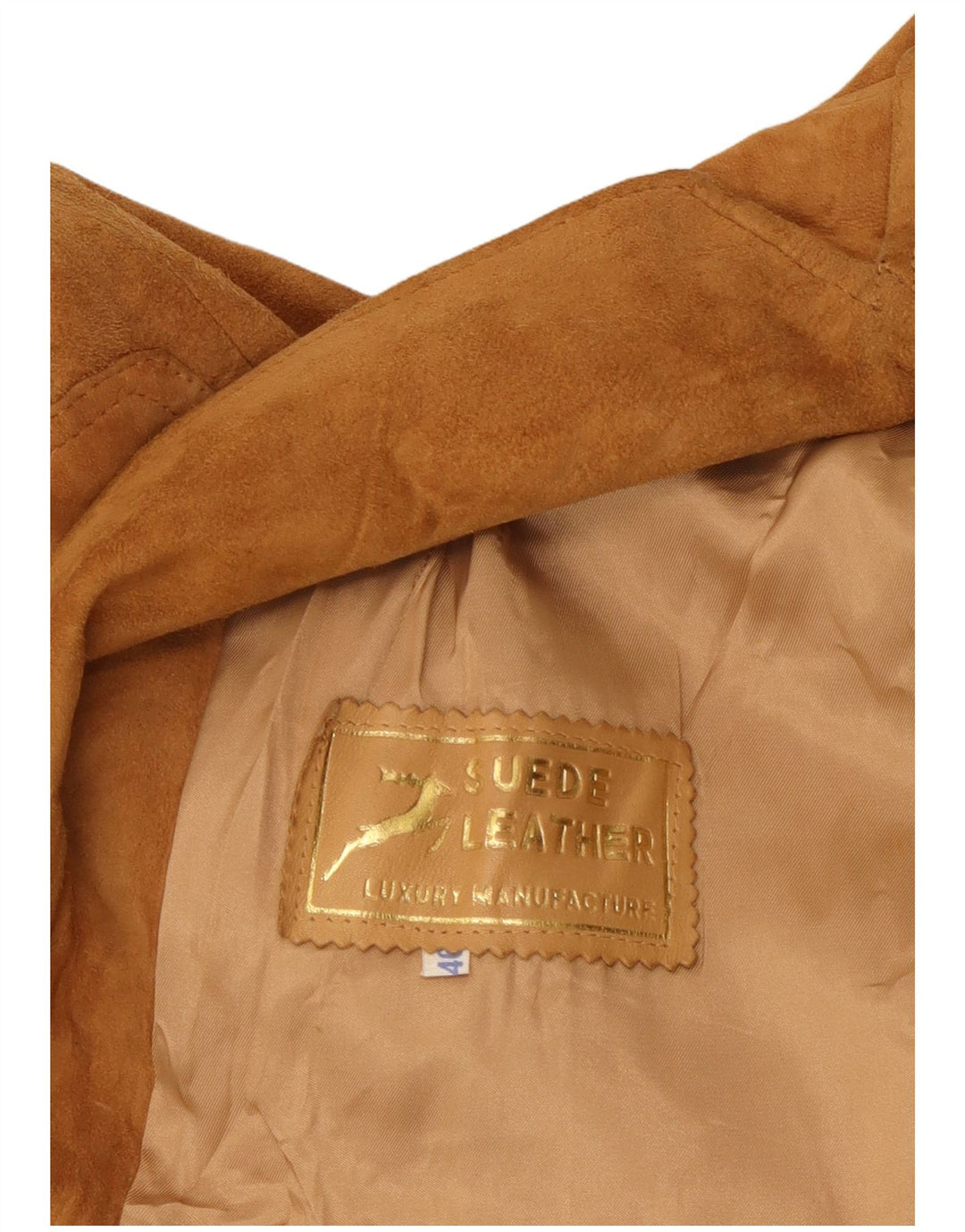 Jacheta de piele intoarsa pentru femei VINTAGE IT 46 mare, bej, piele