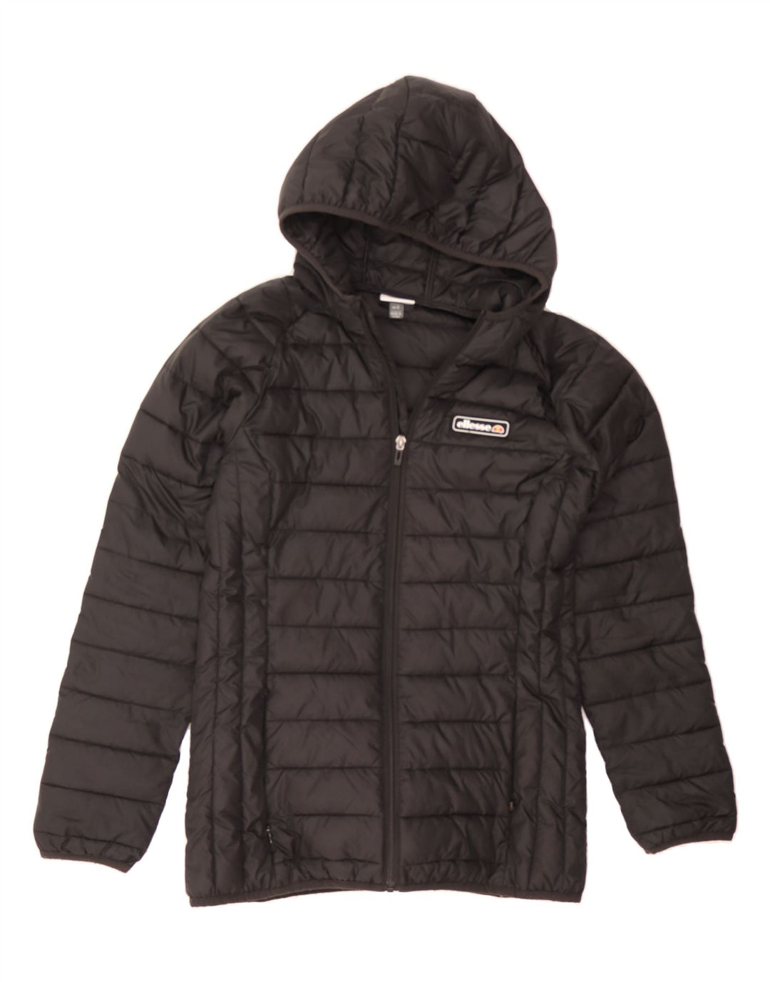 ELLESSE Womens Hooded Padded Jacket UK 10 Small Black Polyester Vintage Ellesse and Second-Hand Ellesse from Messina Hembry 