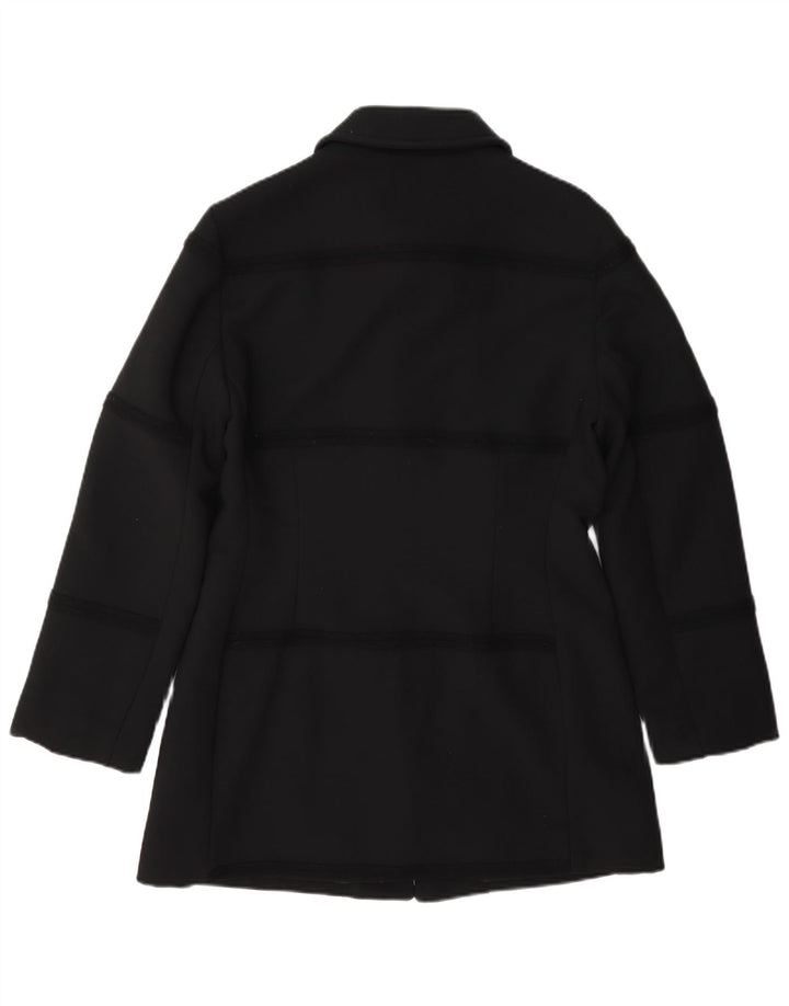 Sacou Blazer Femei Caractere cu 4 nasturi UK 12 Lână neagră medie