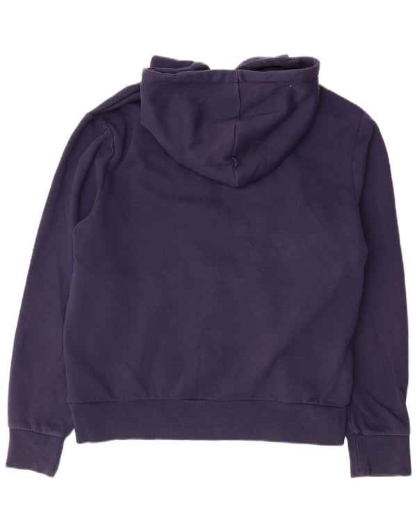 Michael Kors Pulover cu capota cu fermoar cu grafic pentru femei UK 16 mare bumbac bleumarin