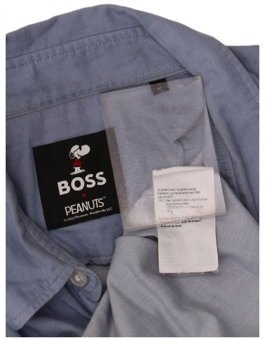 Cămașă HUGO BOSS Peanuts pentru bărbați XL, bumbac albastru