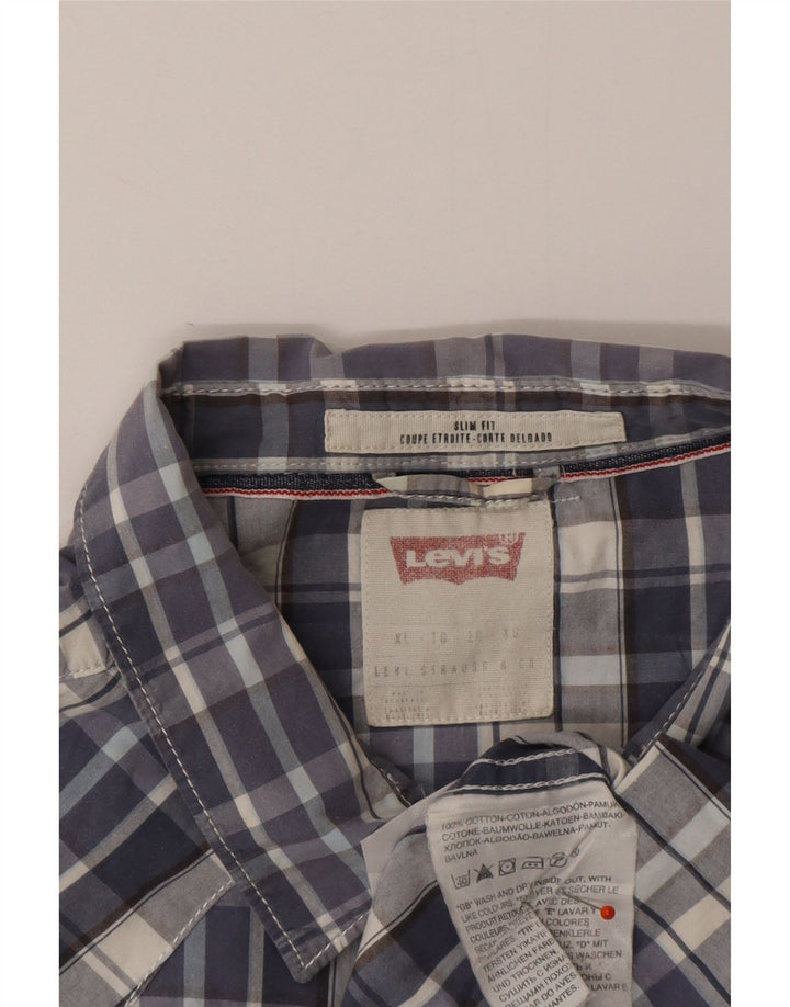 Cămașă cu mânecă scurtă pentru bărbați LEVI'S, XL, albastru, cu carouri