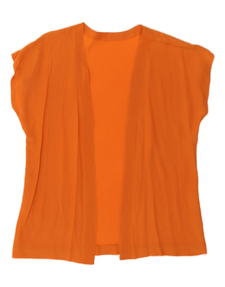 VINTAGE Womens Short Sleeve Cardigan Top UK 12 Medium Orange Vintage Vintage and Second-Hand Vintage from Messina Hembry 