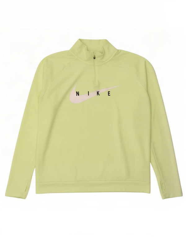 Nike Mens Top Long Sleeve Large Green Polyester
