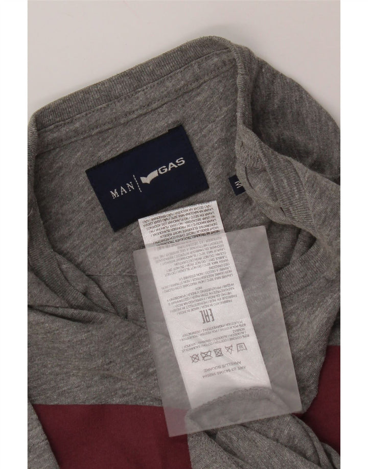Tricou grafic pentru bărbați Gas Top din bumbac cu pete gri mediu
