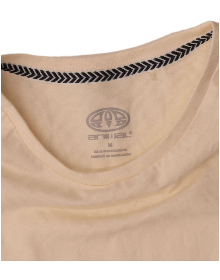 Tricou grafic pentru bărbați Animal Top mediu din bumbac alb