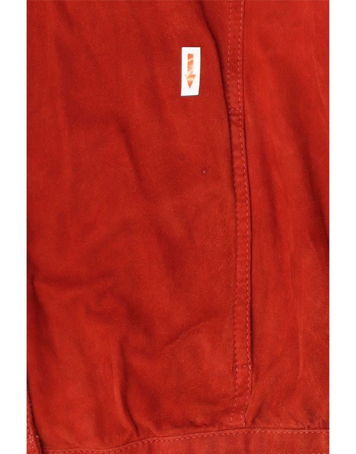 Jacheta de piele intoarsa supradimensionata pentru femei Vintage IT 44 Medium Red Piele