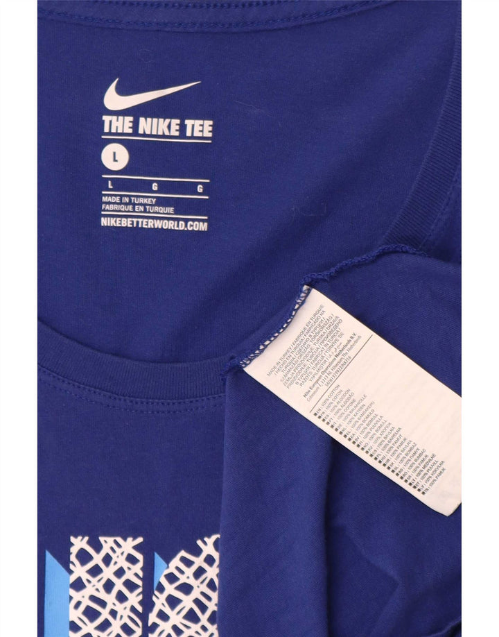 Tricou grafic Nike pentru bărbați Top mare, albastru, bumbac