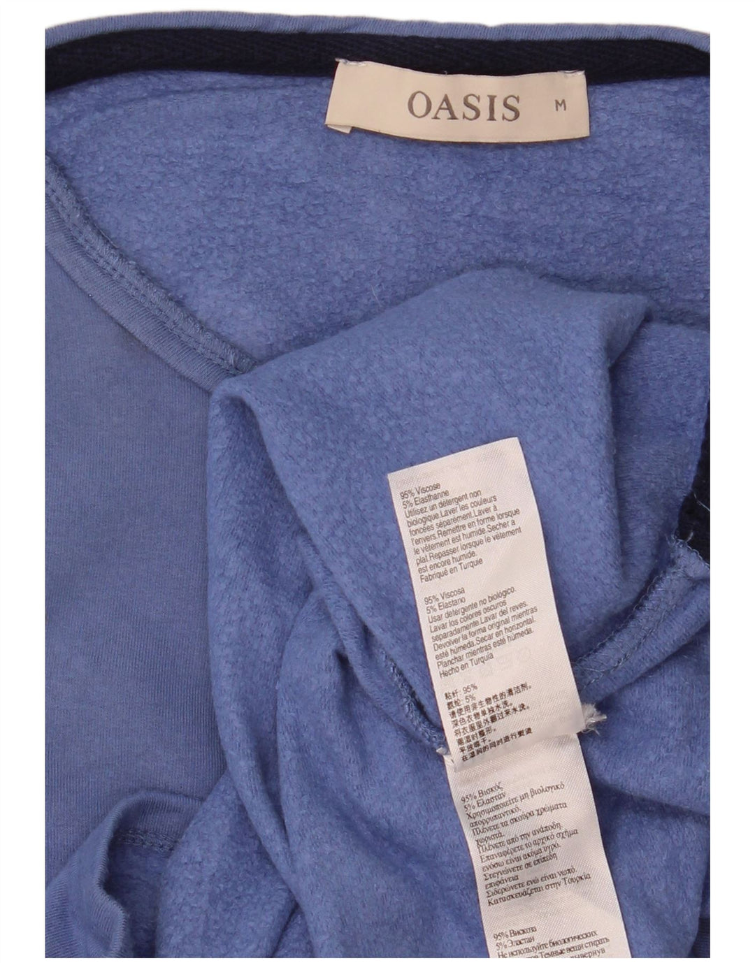 Pulover pentru femei Oasis, cu model abstract, Vâscoză albastră medie UK 12