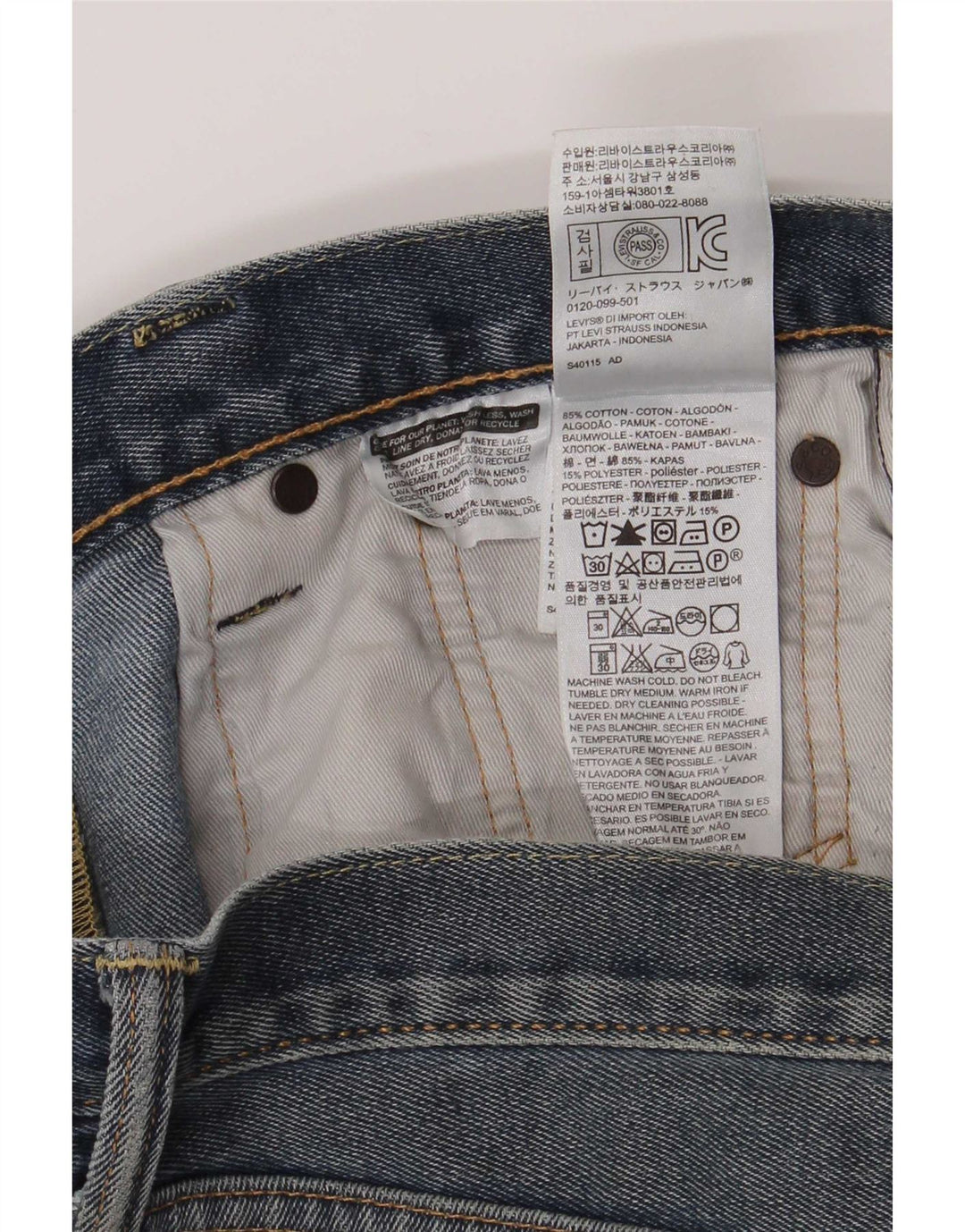 Blugi drepti pentru bărbați Levi's 522 W30 L30 Bumbac albastru