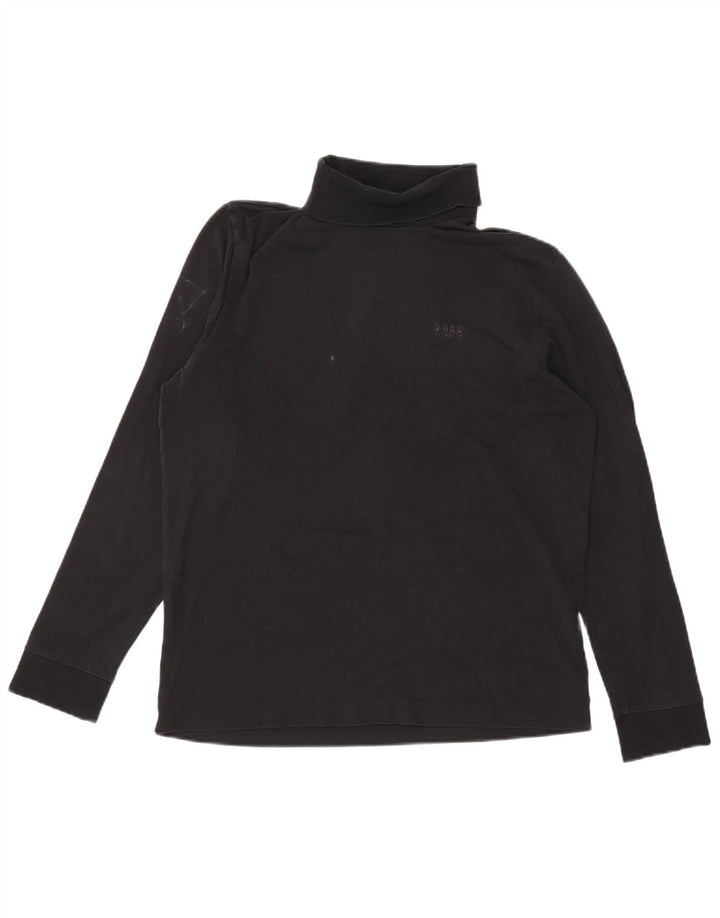 Top cu mânecă lungă pentru bărbați HUGO BOSS, bumbac negru mediu
