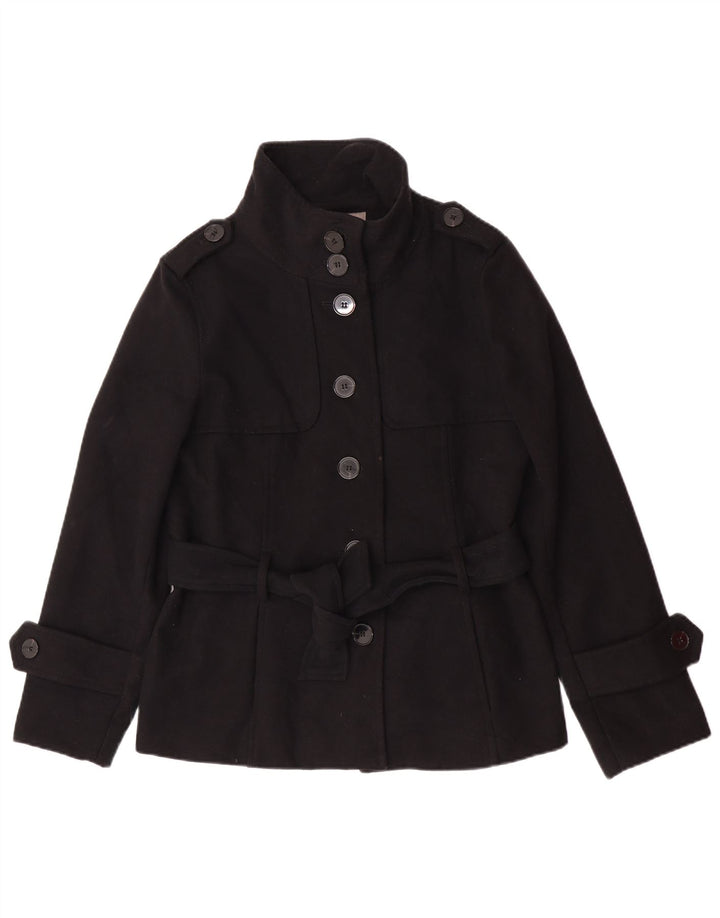 Jachetă militară Zara pentru femei UK 18 XL Poliester negru