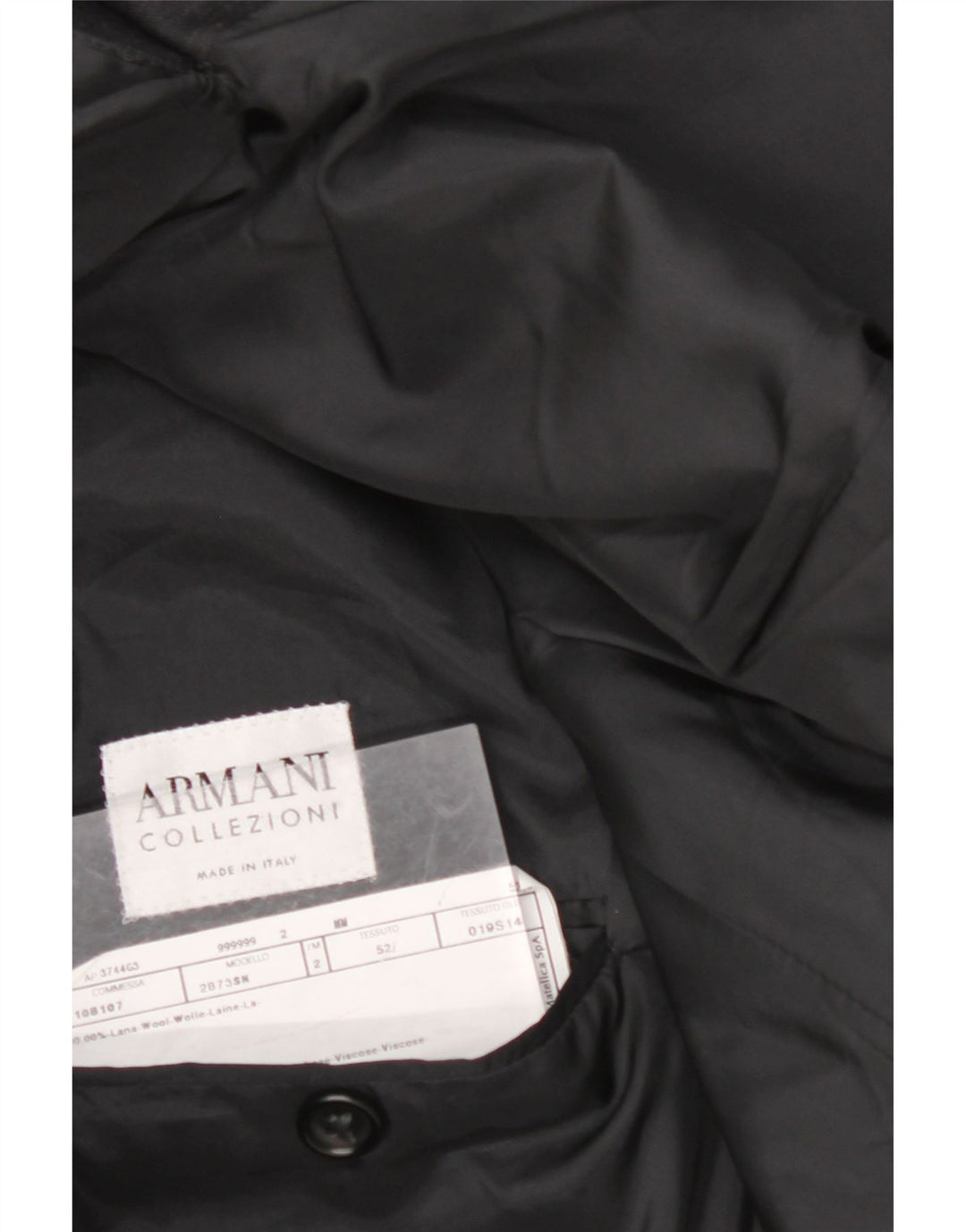 ARMANI COLLEZIONI Jachetă pentru bărbați cu 3 nasturi IT 52 XL Lână neagră