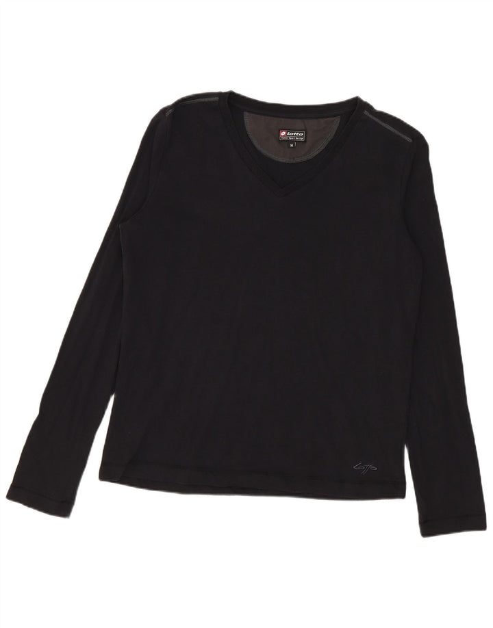 Top pentru femei Lotto cu mânecă lungă UK 12 Medium Negru