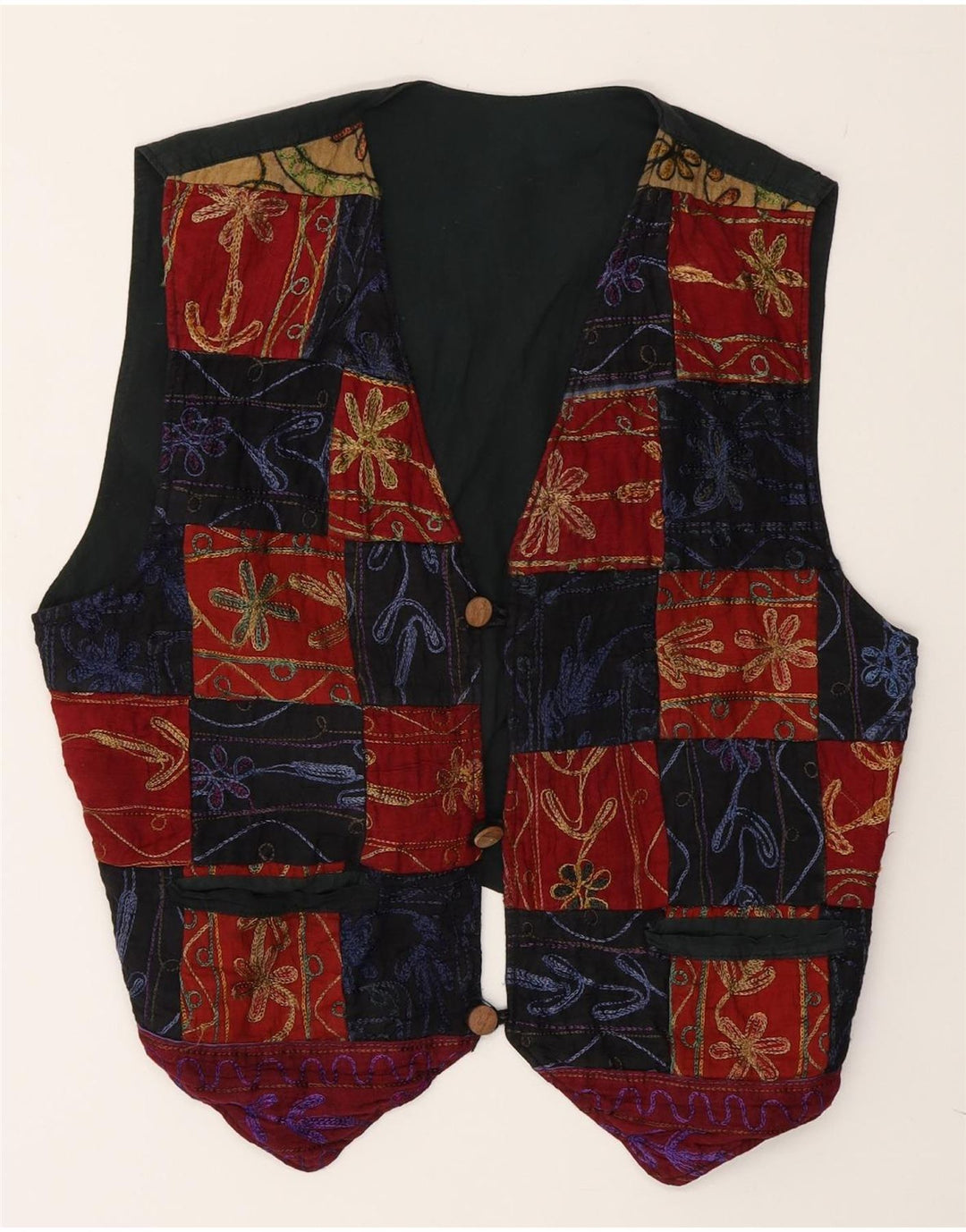 Vestă vintage pentru bărbați, mare, multicolor, mozaic din bumbac