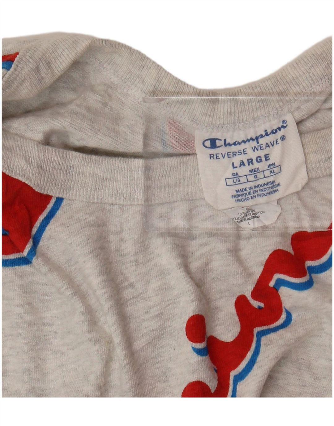 CHAMPION Tricou cu țesătură inversă pentru femei, Top cu grafică, UK 16, mare, gri