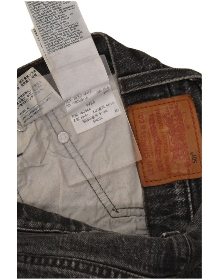 Pantaloni scurți din blugi 501 pentru femei LEVI'S W30 bumbac mediu negru