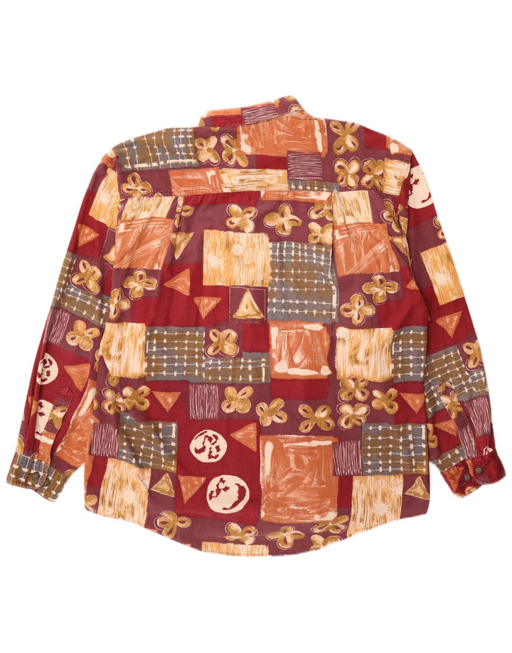 Cămașă MCNEAL pentru bărbați din velur XL Burgundy Patchwork
