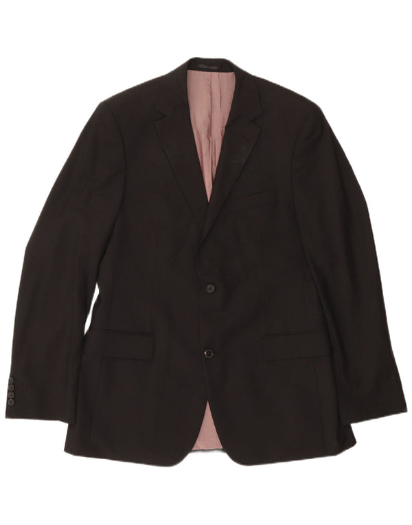 Sacou Hugo Boss pentru bărbați cu 2 nasturi, mărimea 102, lână mare, neagră
