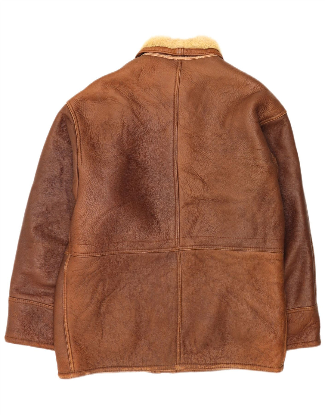 Jachetă vintage pentru bărbați din shearling UK 38 maro mediu