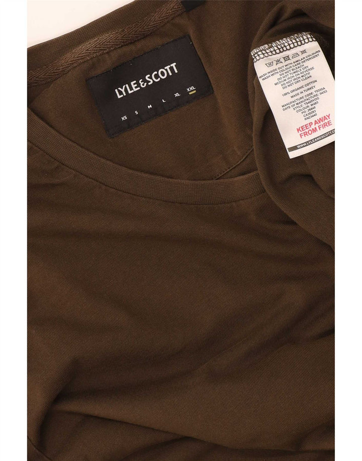 Tricou pentru bărbați Lyle & Scott Top 2XL Kaki Bumbac