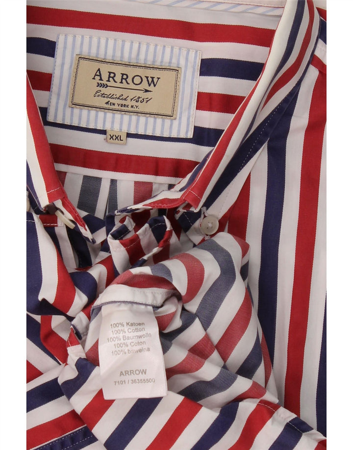 ARROW Mens Shirt 2XL Multicoloured Striped Cotton Vintage Arrow and Second-Hand Arrow from Messina Hembry 