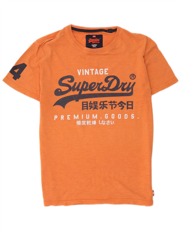 Tricou grafic pentru bărbați Superdry Top din bumbac portocaliu mediu