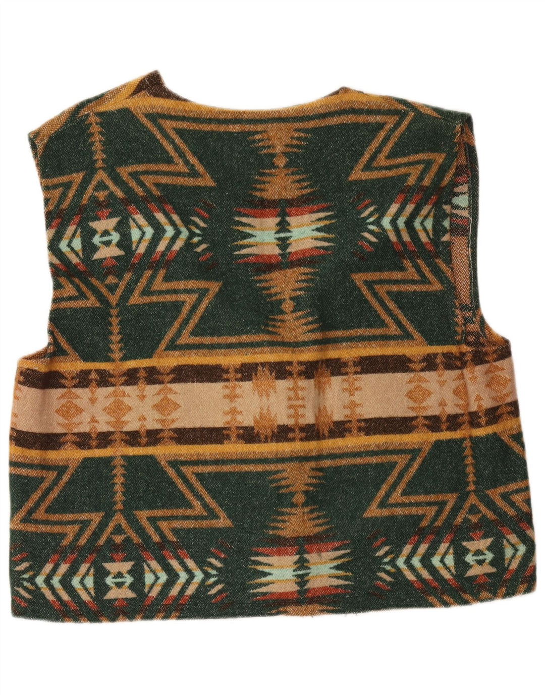 Vestă vintage pentru bărbați XL verde geometrică aztecă