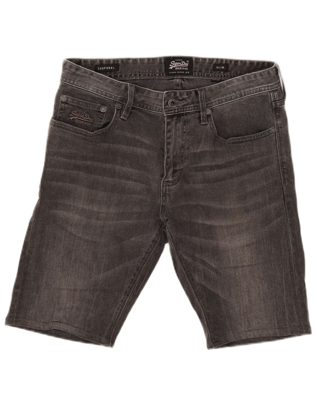 Pantaloni scurți Superdry Corporal Slim Denim W32 Bumbac Gri mediu