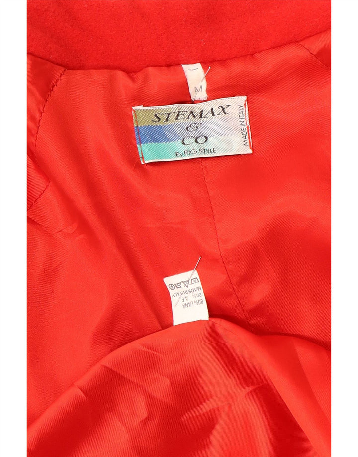 Pardesiu supradimensionat pentru femei Vintage UK 14 Lână roșie medie