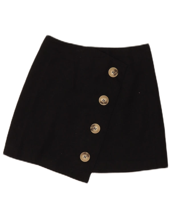 Fusta Wrap Topshop pentru femei UK 6 XS W26 bumbac negru