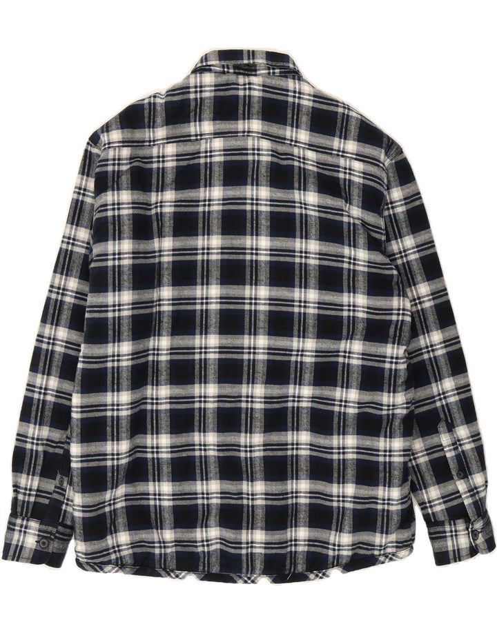 CAMARGUE Mens Lumberjack Flannel Shirt 2XL Navy Blue Check Polyester Vintage Camargue and Second-Hand Camargue from Messina Hembry 