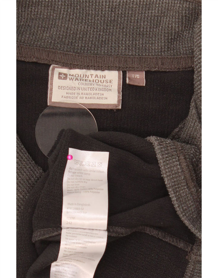 MOUNTAIN WAREHOUSE Hanorac pentru bărbați, cu fermoar, cu gât, din bumbac mare, gri