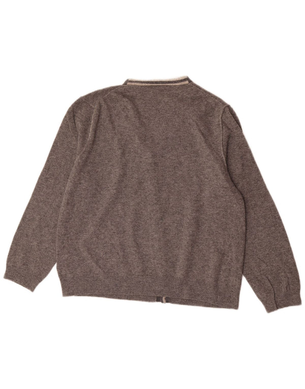Pulover cardigan pentru femei Henry Cottons UK 22 3XL Lână virgină gri