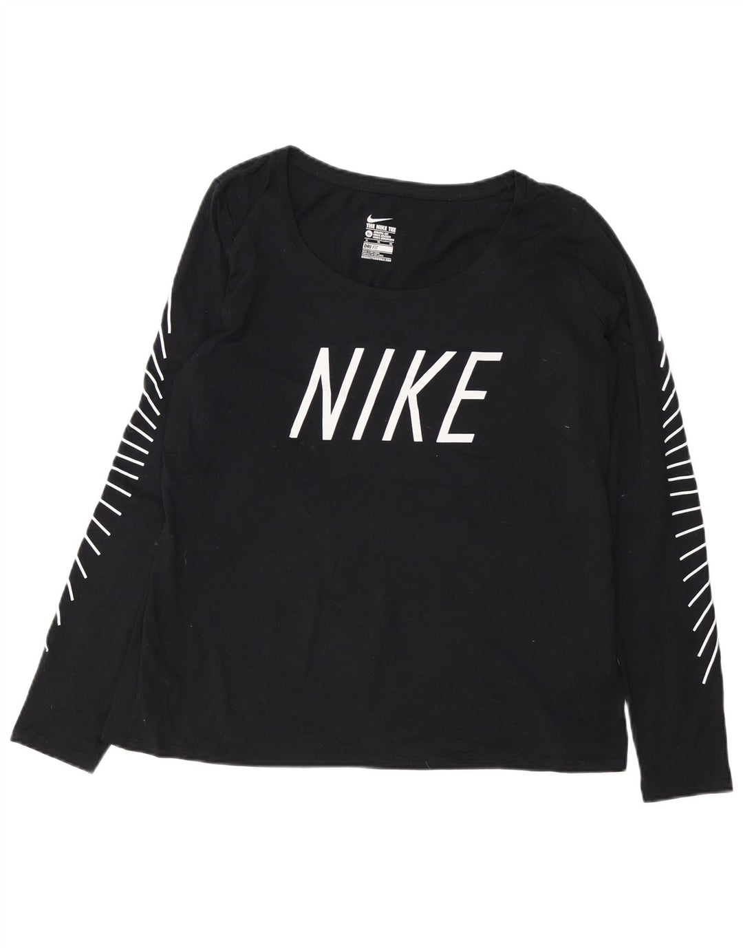 Top cu grafică cu croială atletică Nike pentru femei cu mânecă lungă UK 18 XL poliester negru