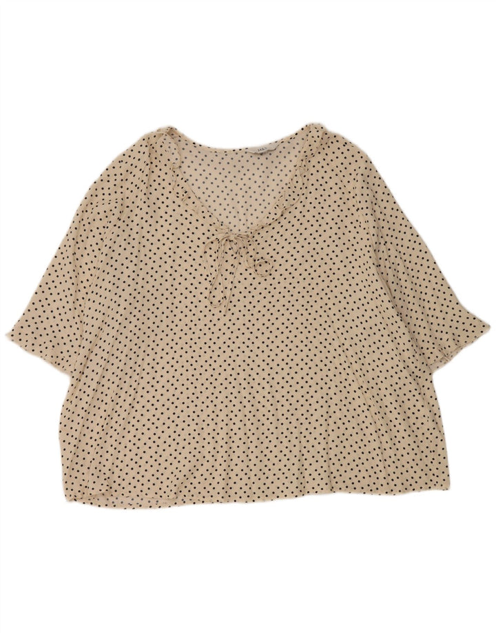 Bluză pentru femei Marks & Spencer cu volane în față, UK 18 XL, buline alb