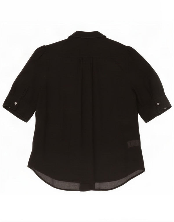 French Connection Bluză cu mânecă scurtă pentru femei UK 14 Medium Black