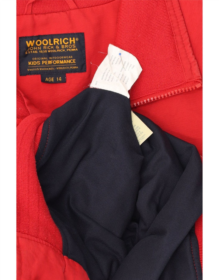 Jachetă bomber pentru băieți Woolrich 13-14 ani poliester roșu