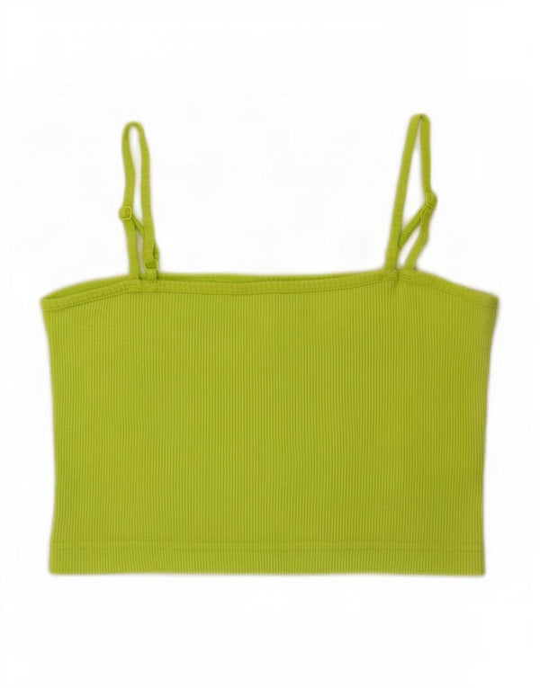 Top crop pentru femei Nike UK 8, bumbac verde mic