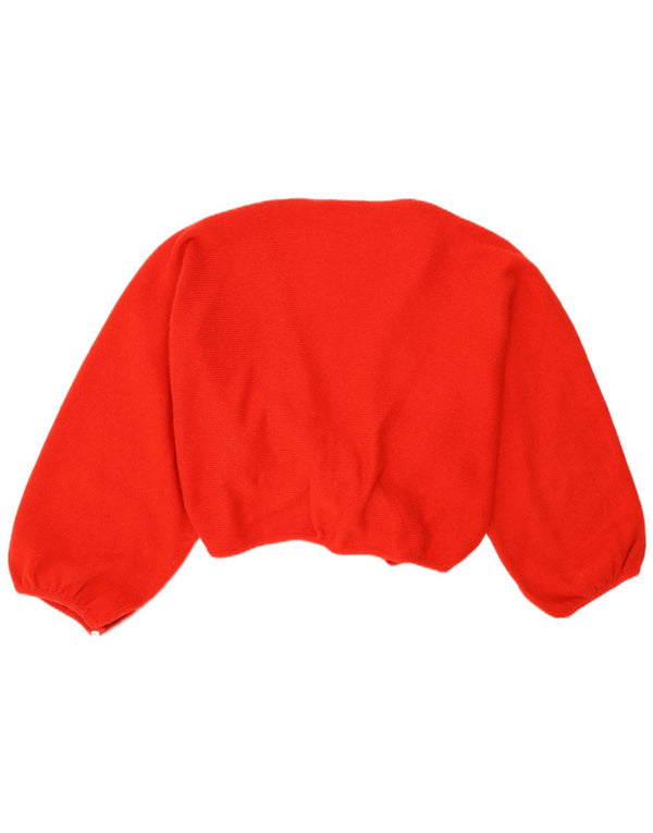 Jumper Bolero Vintage pentru femei UK 12 Medium Red Floral Lambswool
