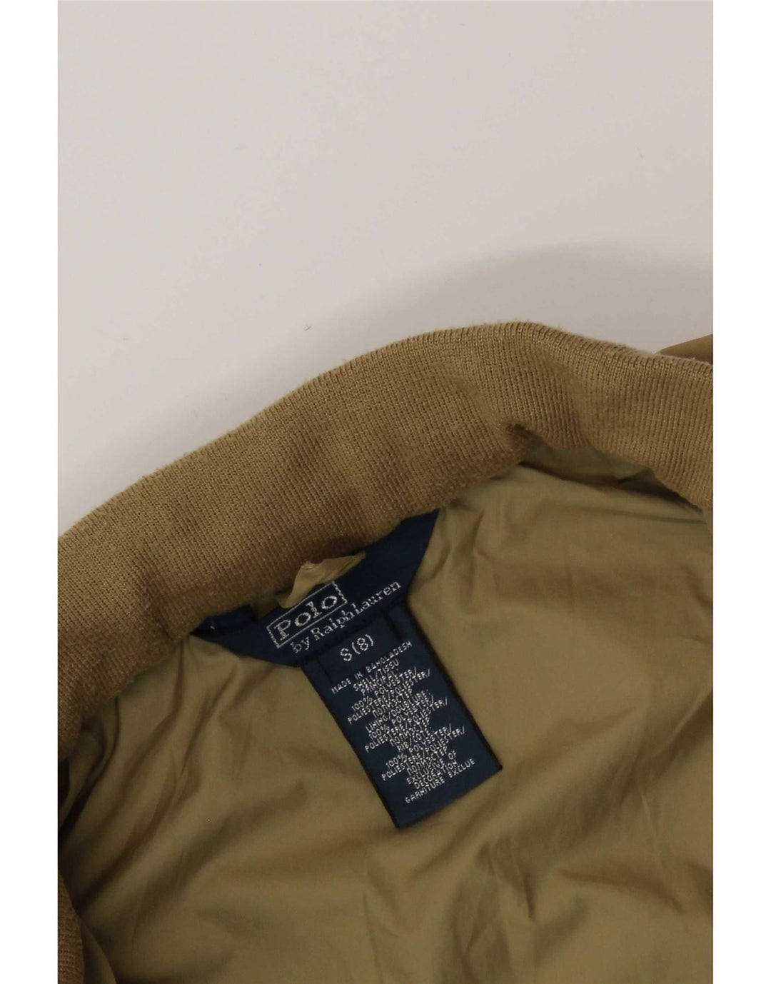 Jachetă bomber cu glugă Polo Ralph Lauren pentru băieți, 7-8 ani, poliester, bej mic